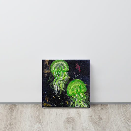 Green Glow Jellies - Canvas - Glow N Flow Studio 777