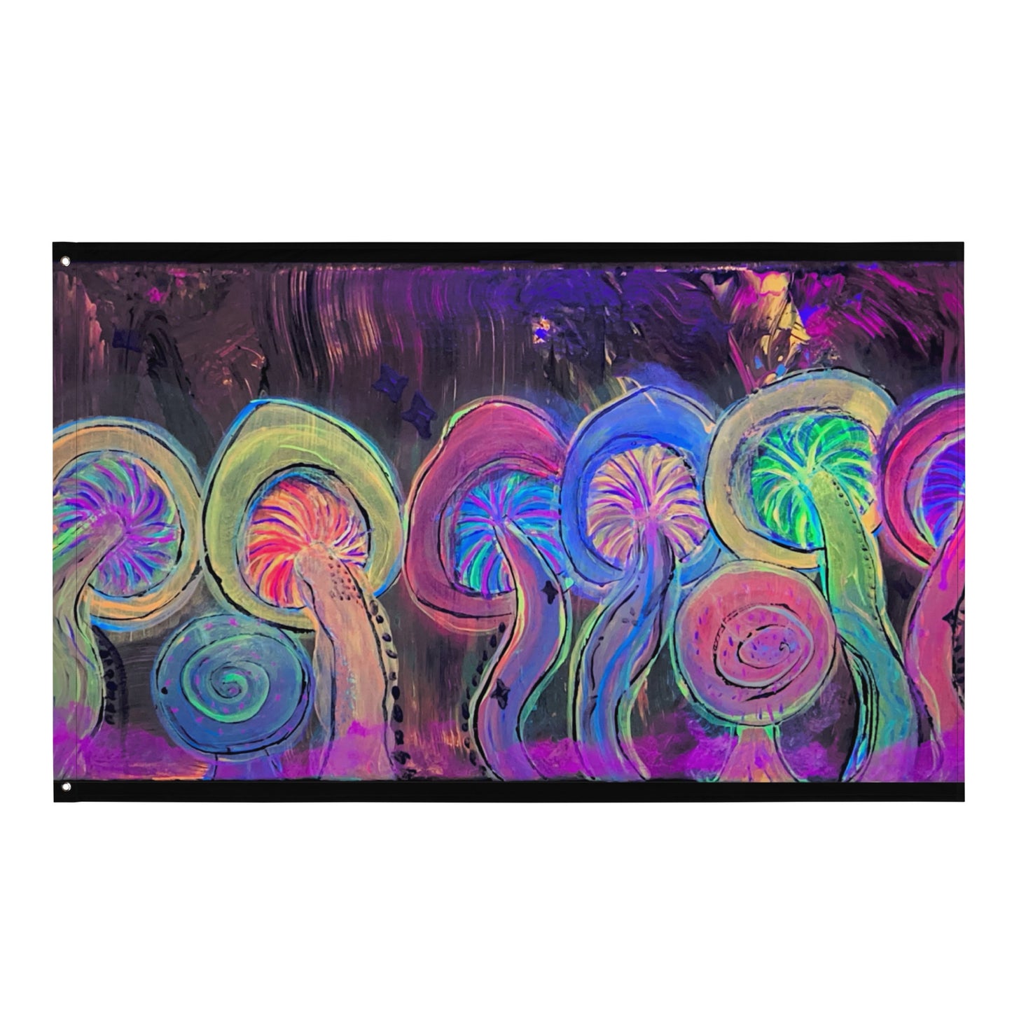 Dancing Fungi - Flag - Glow N Flow Studio 777