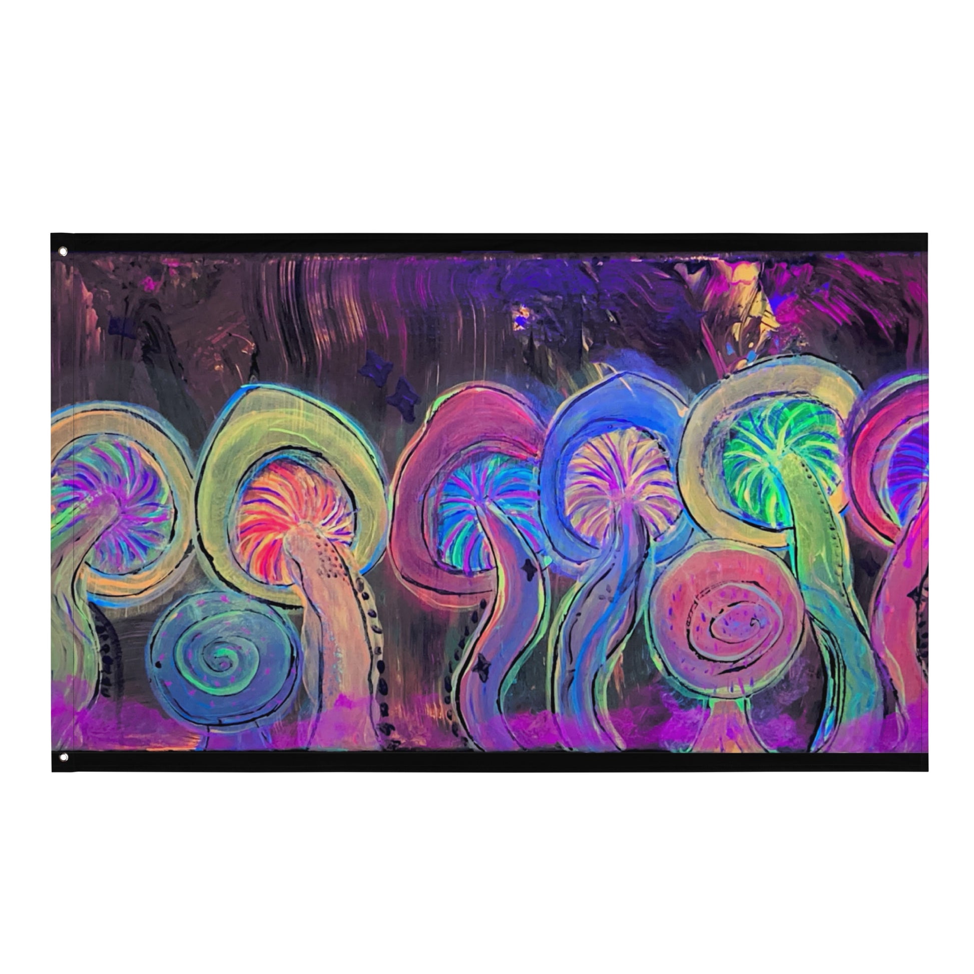 Dancing Fungi - Flag - Glow N Flow Studio 777