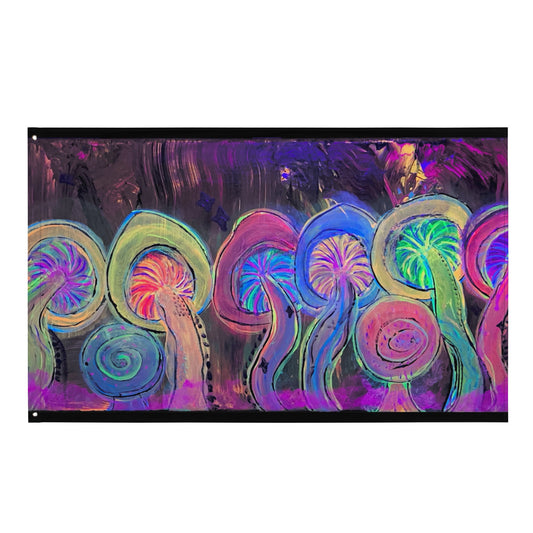 Dancing Fungi - Flag - Glow N Flow Studio 777
