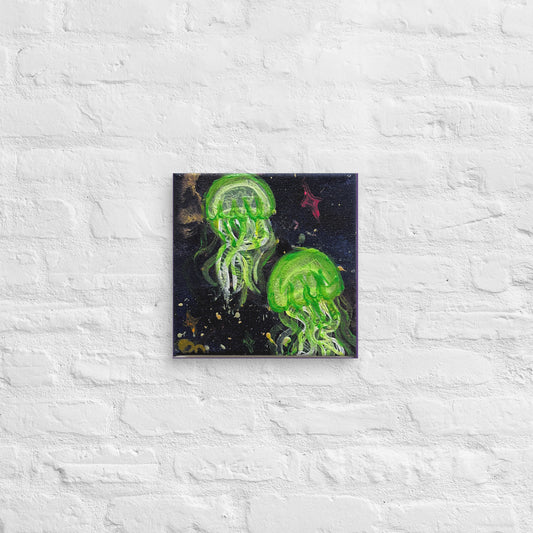 Green Glow Jellies - Canvas - Glow N Flow Studio 777