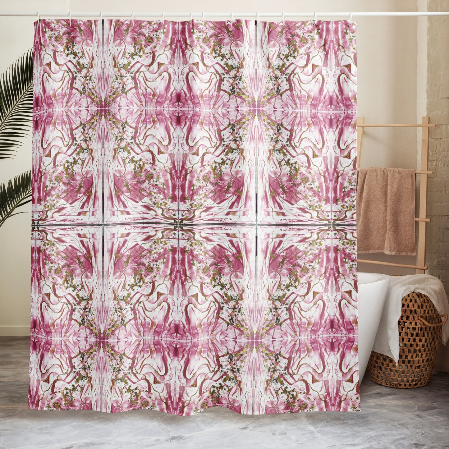 Golden Unraveling - Shower curtain - Glow N Flow Studio 777